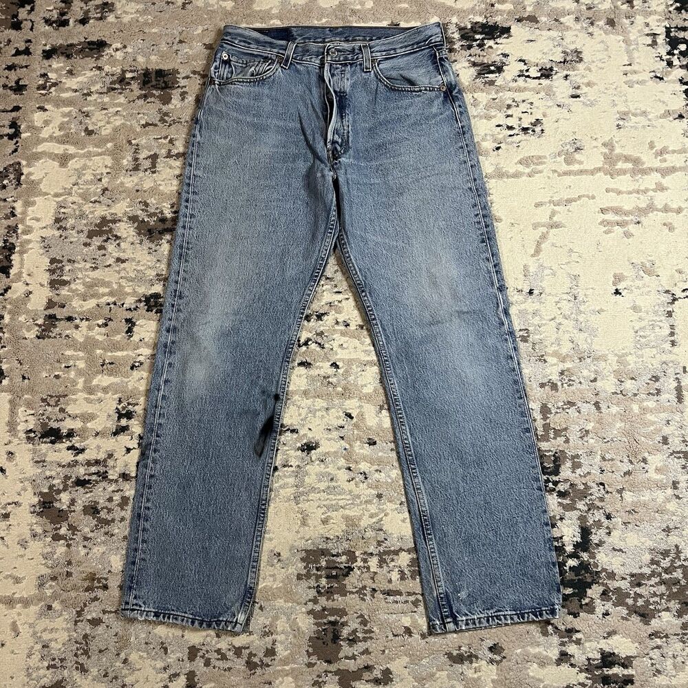 Vintage Y2K Levi's 501 Jeans Men's 33x32 (32x30) Blue Original Fit Button Fly